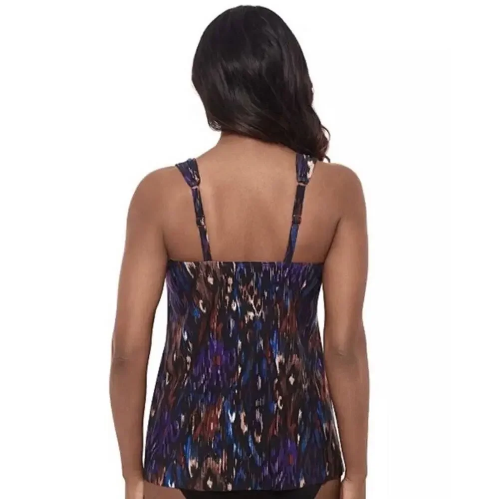 Miraclesuit Dazzle Tankini Top With Underwire in Tapiz Sz 10 NWT $146